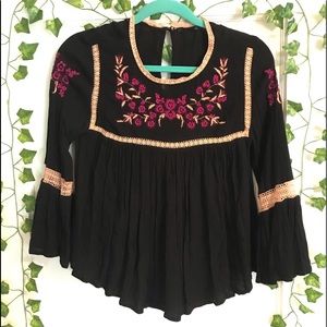 Embroidered peasant blouse